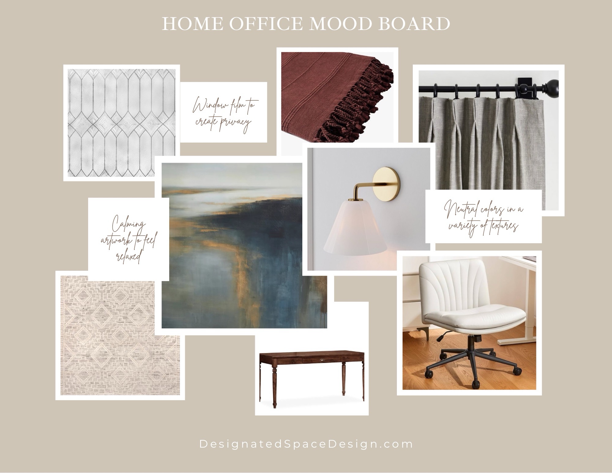 Designated Space Design Home office mood board