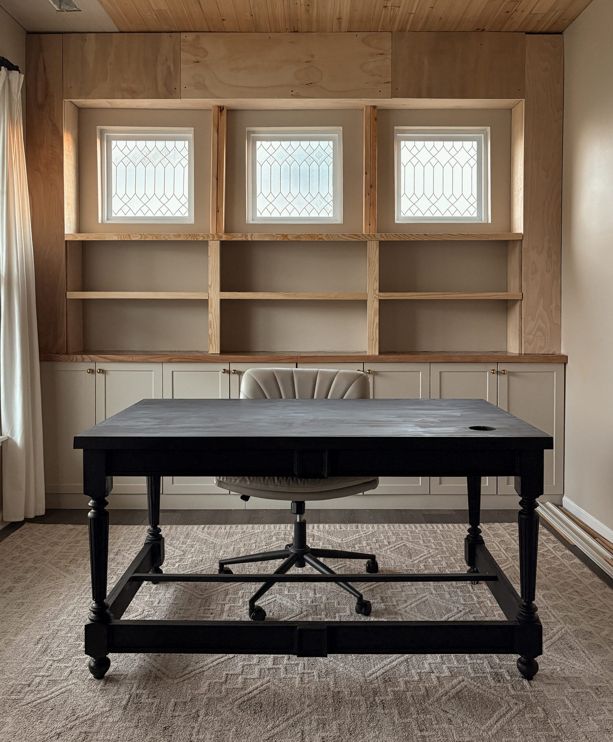 DIY office built ins in progress